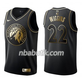 NBA Mænd Trøje Minnesota Timberwolves Andrew Wiggins 22 Nike Sort Golden Edition Swingman